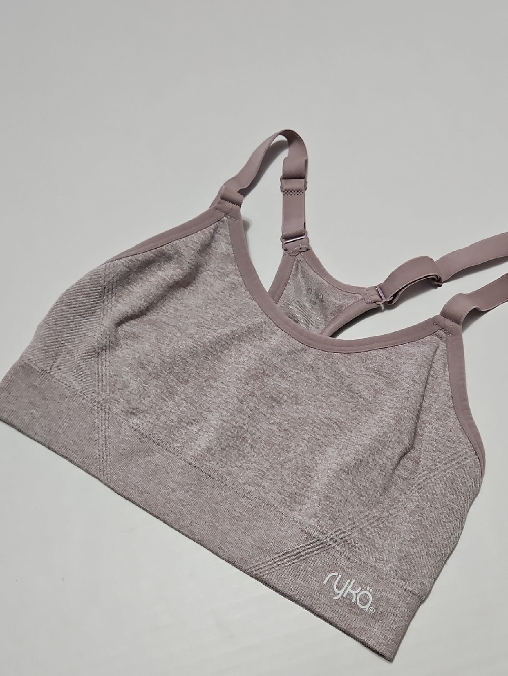 Ryka Dusty Mauve Seamless Sports Bra With Adjustable Straps Size M/M